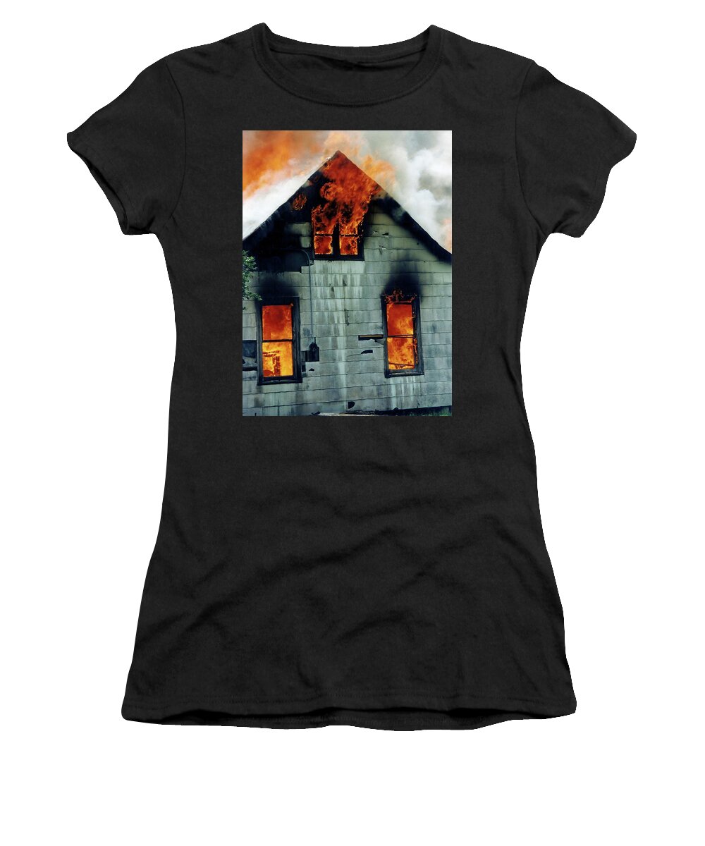 Windows Aflame Women's T-Shirt featuring the photograph Windows Aflame by Jennifer Robin