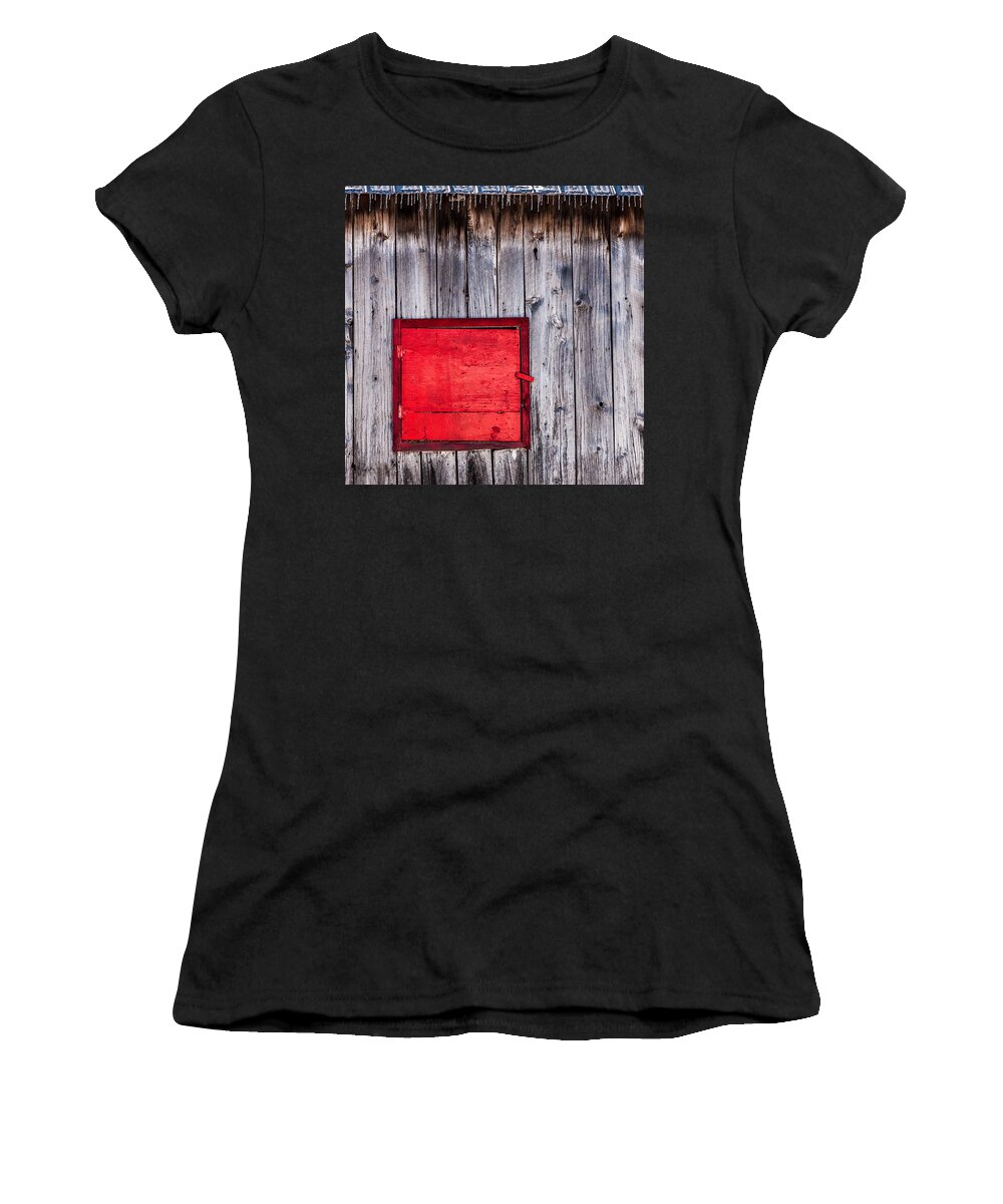 Architecture Women's T-Shirt featuring the photograph Winter Barn by Moira Law