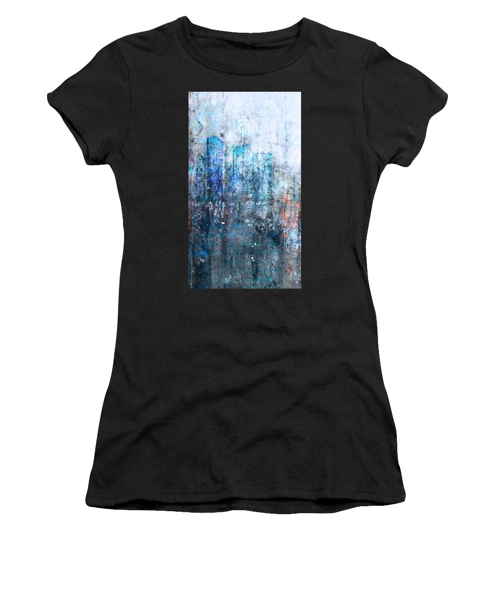 Abstract Women's T-Shirt featuring the digital art Winter In Manhattan by Ken Walker