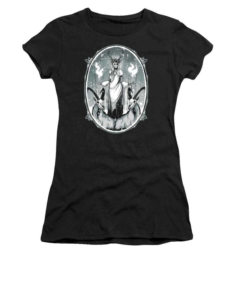 Winter Women's T-Shirt featuring the drawing Winter Solstice by Ludwig Van Bacon