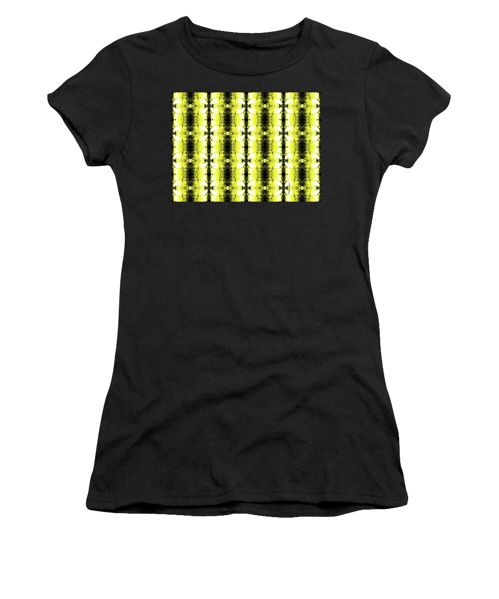 Yellow Women's T-Shirt featuring the digital art Yellow and Black Abstract by Teresamarie Yawn