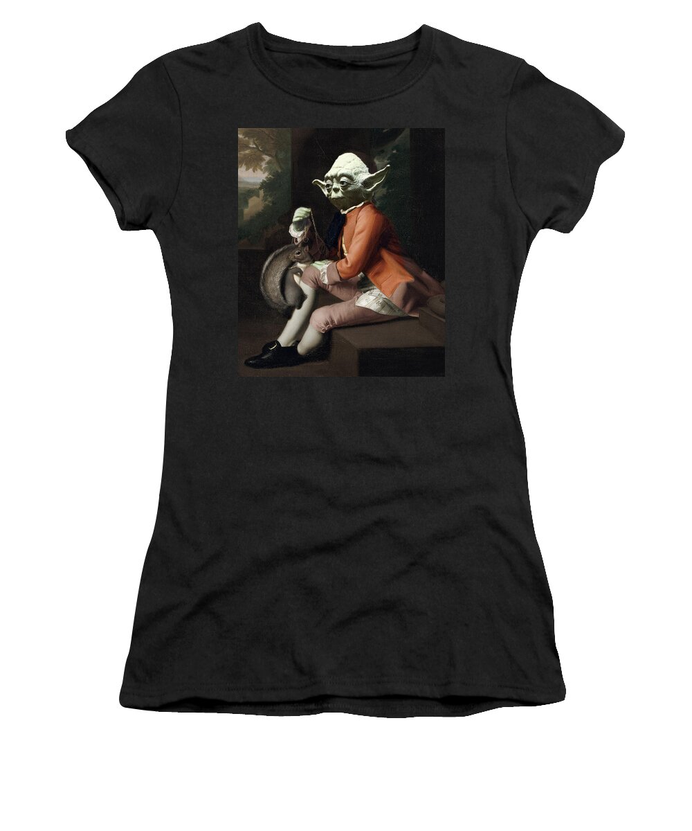 Yoda Women's T-Shirt featuring the painting Yoda Star Wars Antique Vintage Painting by Tony Rubino