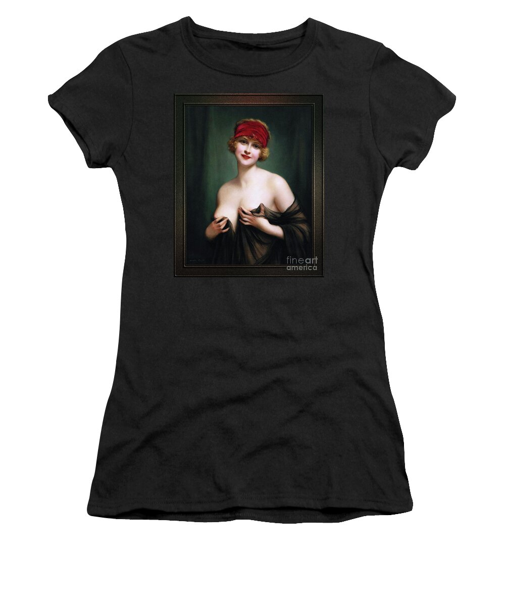 Young Woman In A Negligee Women's T-Shirt featuring the painting Young Woman In A Negligee by Francois Martin-Kavel by Rolando Burbon