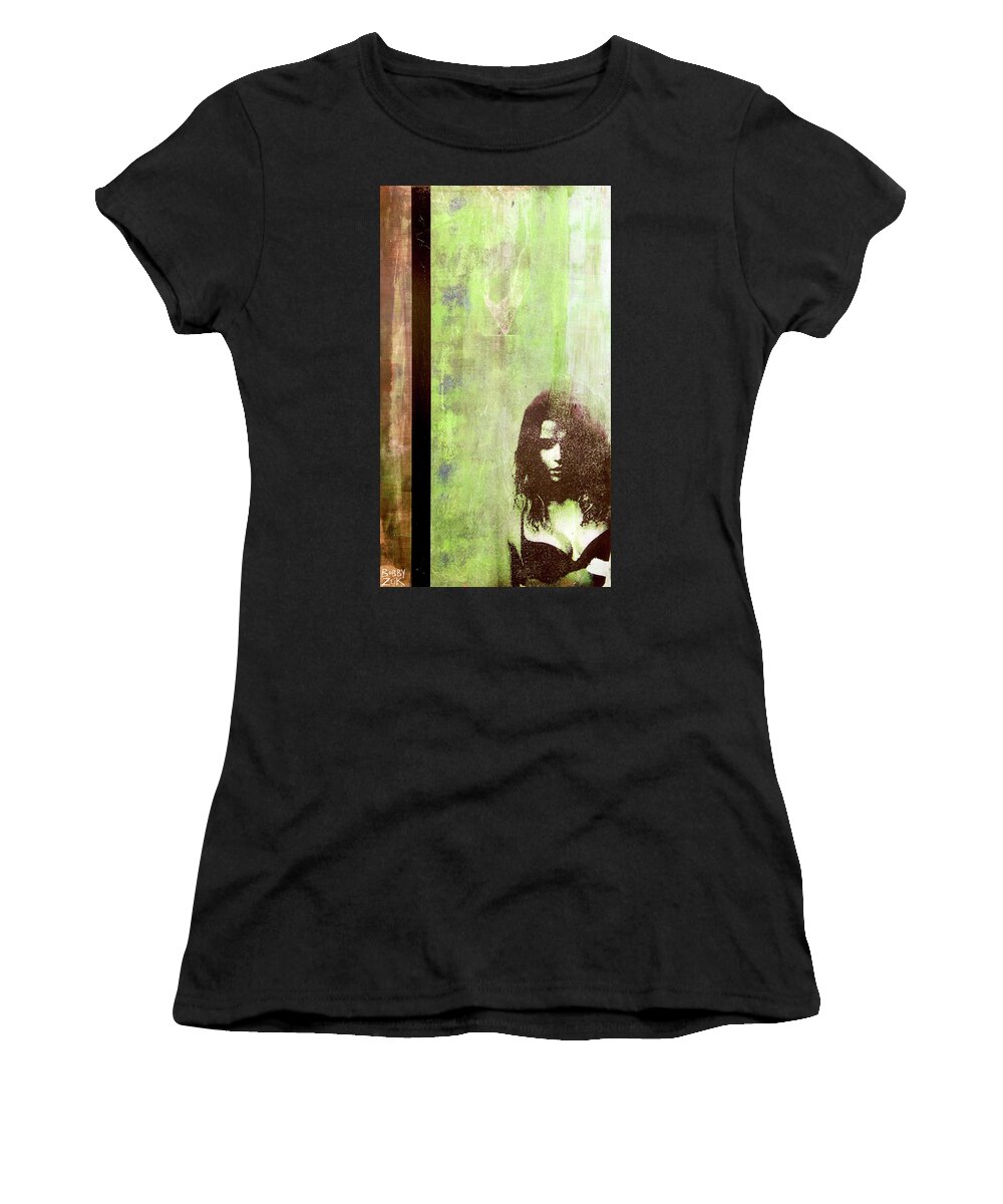 Abstract Women's T-Shirt featuring the painting Your Social Skills Resemble Arson by Bobby Zeik