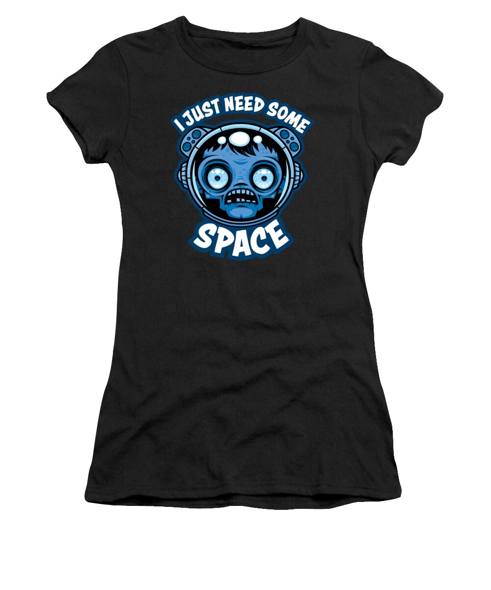 Astronaut Women's T-Shirt featuring the digital art Zombie Astronaut Needs Some Space by John Schwegel