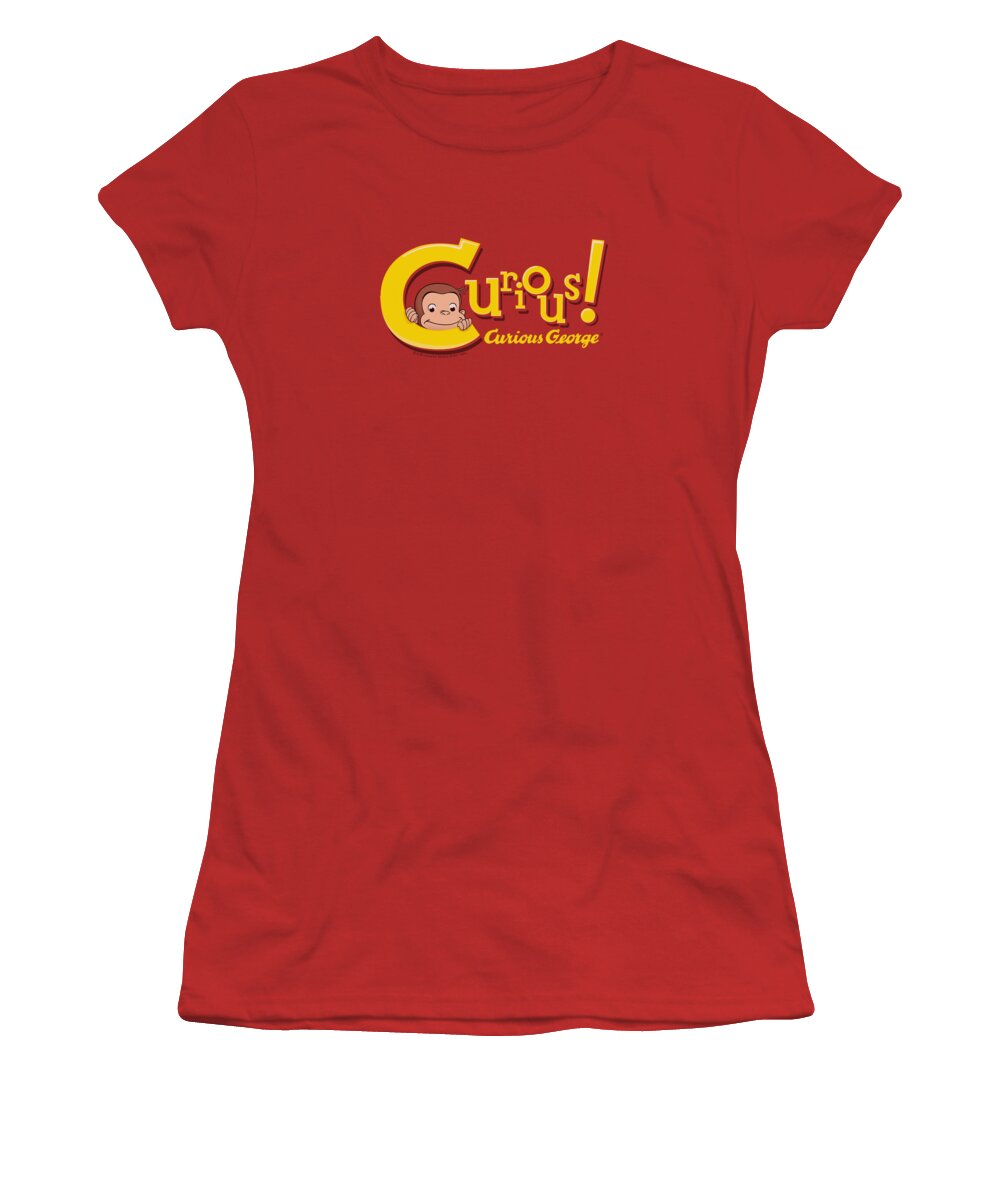 Curious George Women's T-Shirt featuring the digital art Curious George - Curious by Brand A