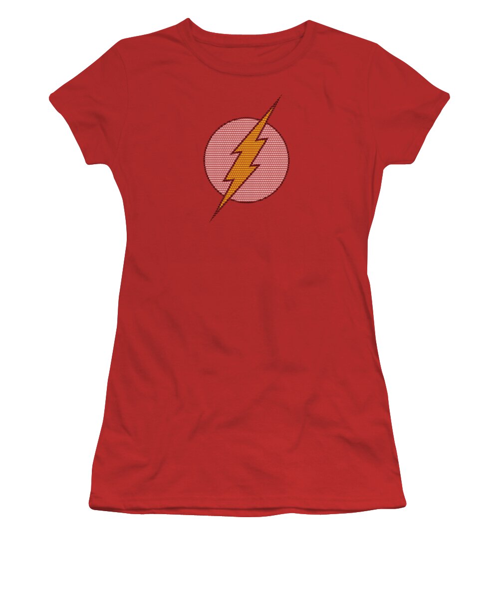 Dc Comics Women's T-Shirt featuring the digital art Dc - Flash Little Logos by Brand A