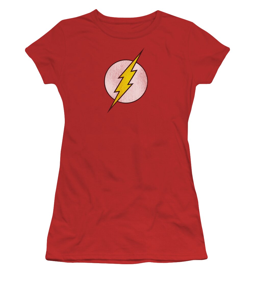 Dc Comics Women's T-Shirt featuring the digital art Dc - Flash Logo Distressed by Brand A
