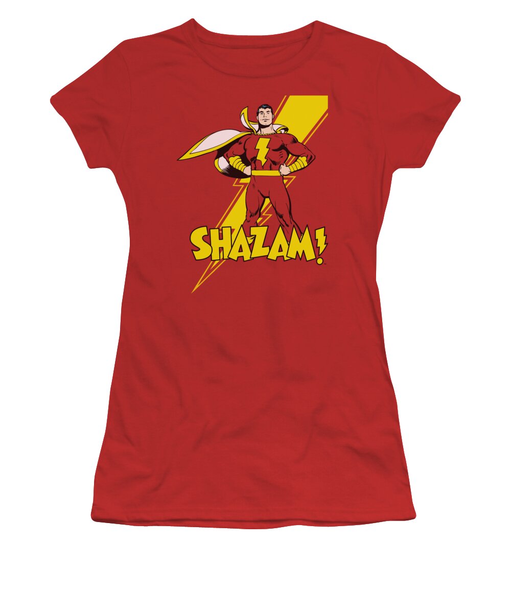 Dc Comics Women's T-Shirt featuring the digital art Dc - Shazam! by Brand A