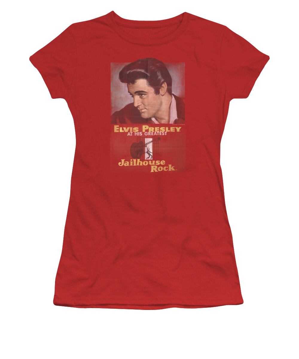 Elvis Women's T-Shirt featuring the digital art Elvis - Jailhouse Rock Poster by Brand A