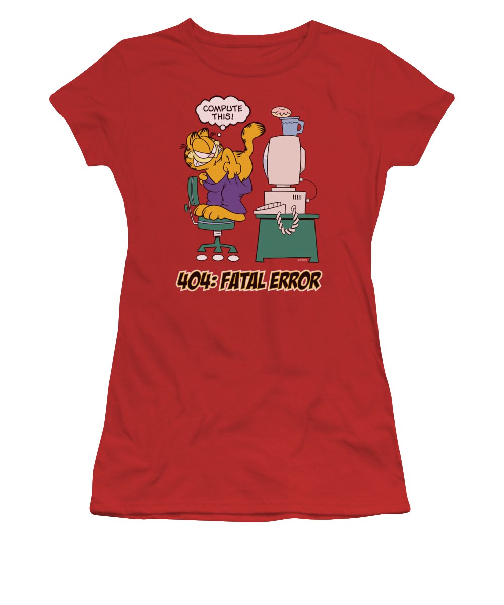 Garfield Women's T-Shirt featuring the digital art Garfield - Compute This by Brand A