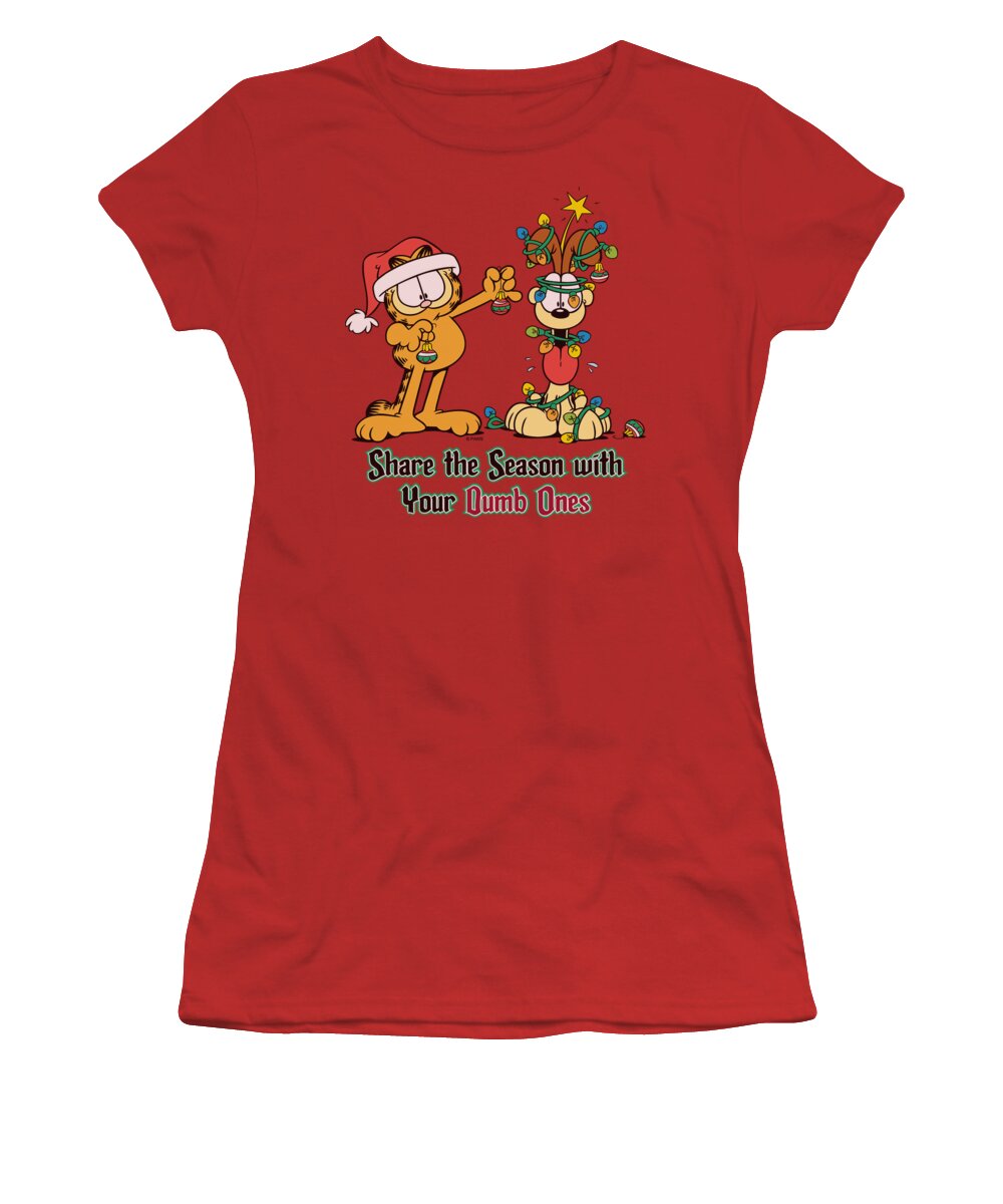 Garfield Women's T-Shirt featuring the digital art Garfield - Share The Season by Brand A