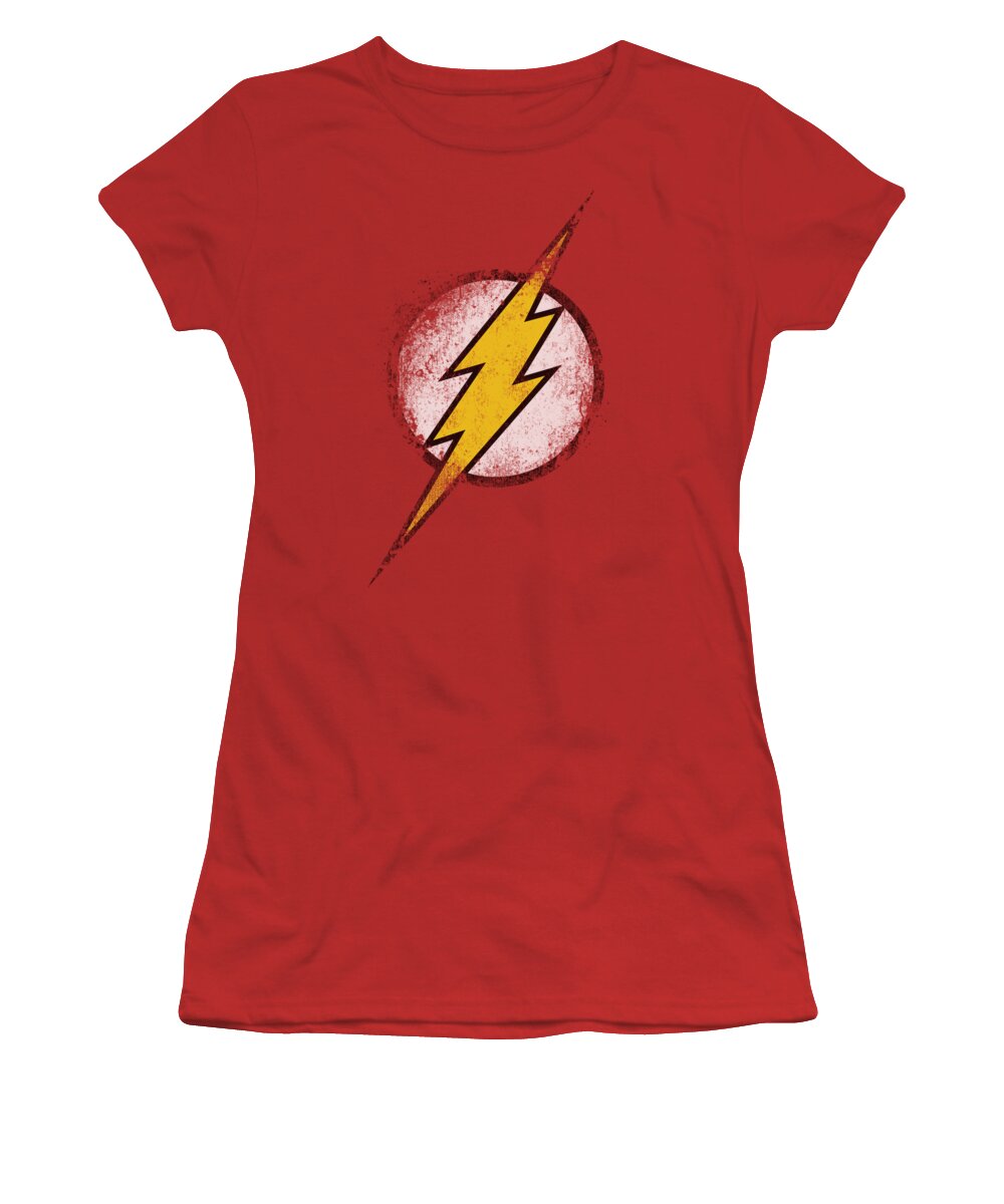 Justice League Of America Women's T-Shirt featuring the digital art Jla - Destroyed Flash Logo by Brand A