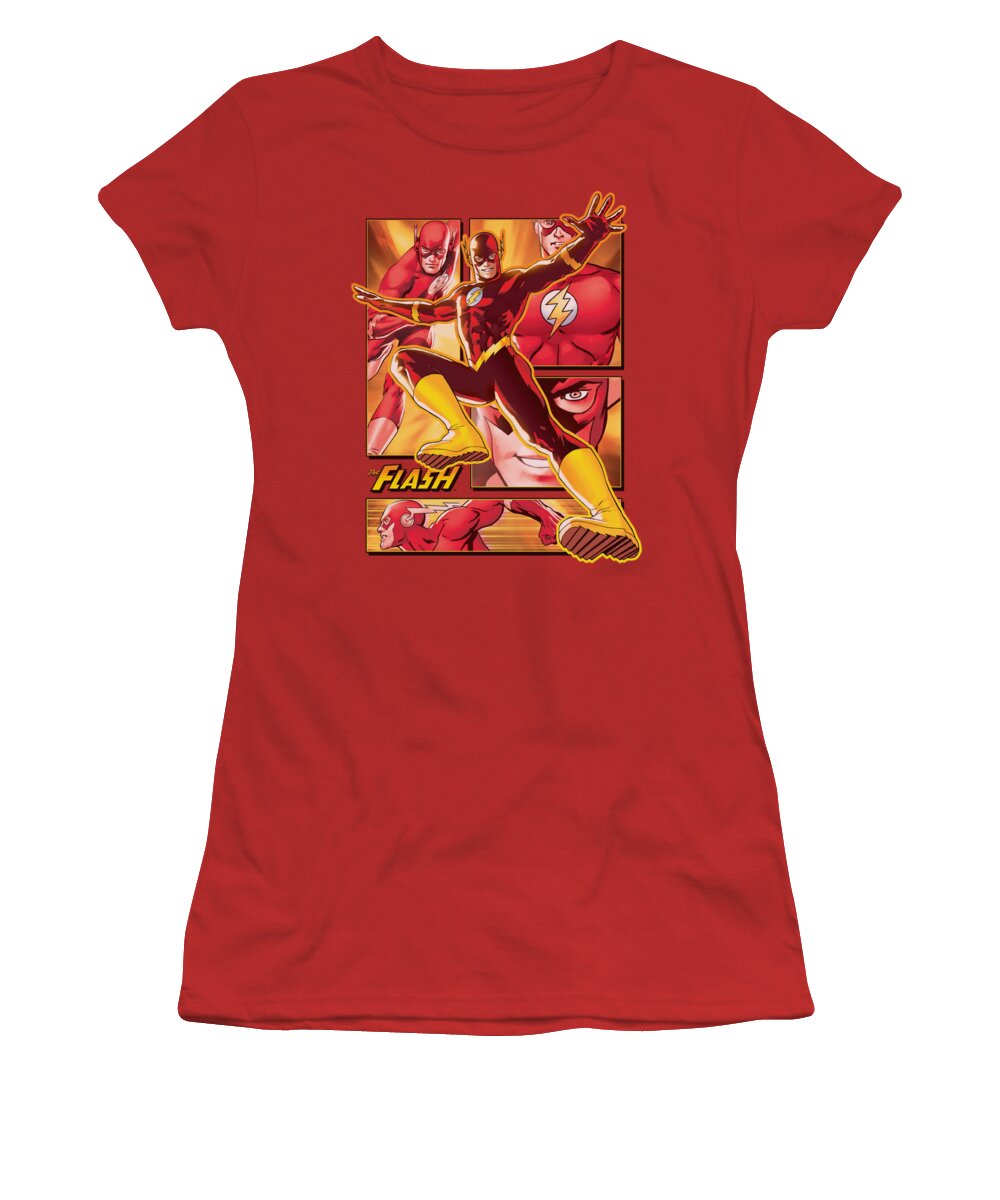 Justice League Of America Women's T-Shirt featuring the digital art Jla - Flash by Brand A