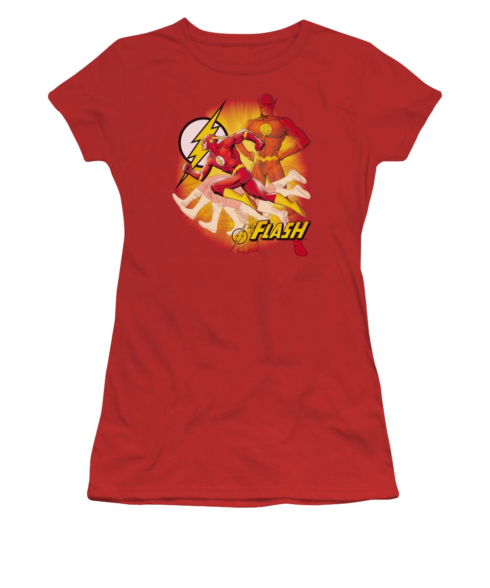 Justice League Of America Women's T-Shirt featuring the digital art Jla - Lightning Fast by Brand A