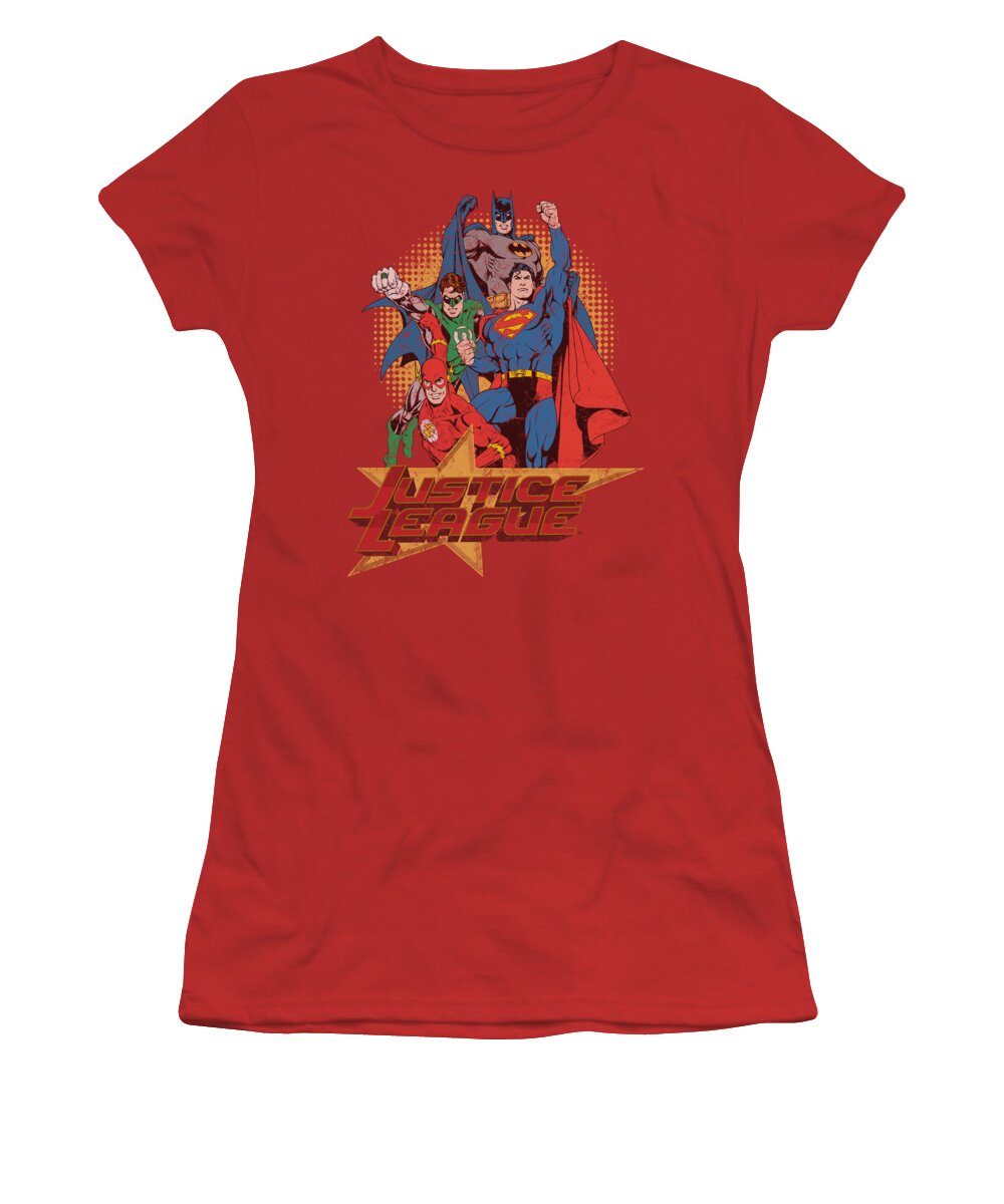 Justice League Of America Women's T-Shirt featuring the digital art Jla - Raise Your Fist by Brand A