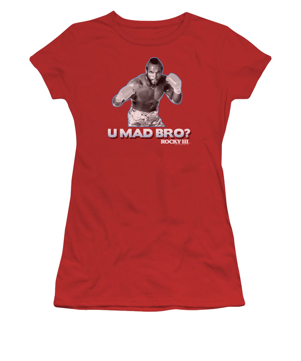 Sylvester Stallone Women's T-Shirt featuring the digital art Mgm - Rocky - U Mad Bro by Brand A