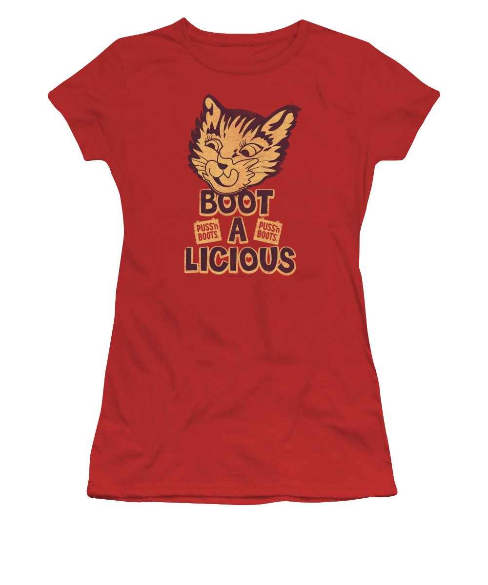 Puss N Boots Women's T-Shirt featuring the digital art Puss N Boots - Boot A Licious by Brand A