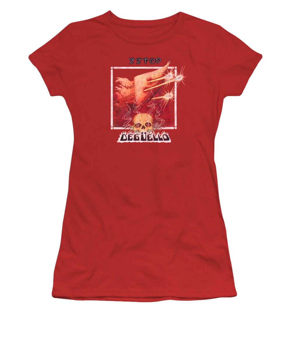  Women's T-Shirt featuring the digital art Zz Top - Deguello Cover by Brand A