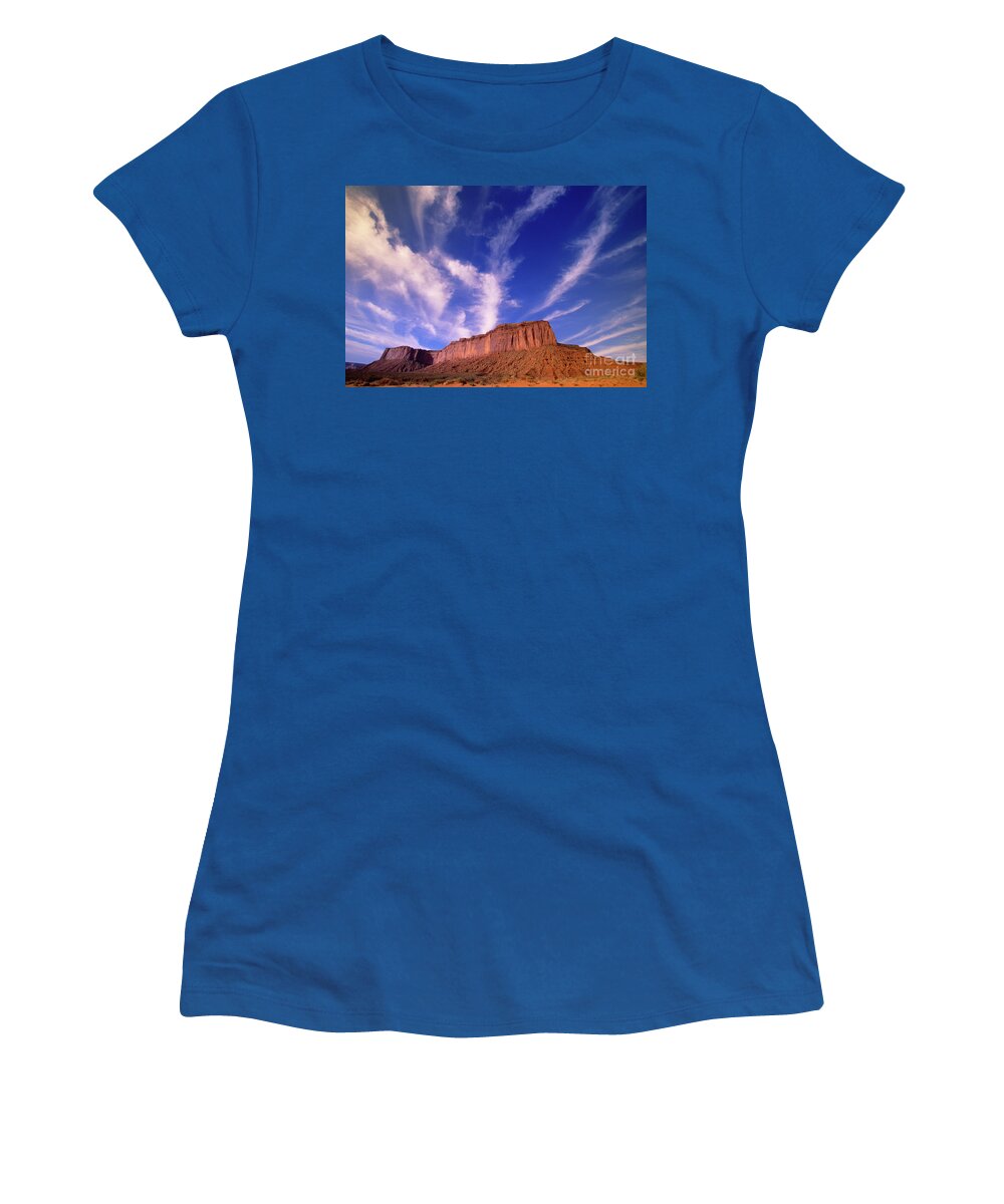 00340878 Women's T-Shirt featuring the photograph Clouds Over Monument Valley by Yva Momatiuk and John Eastcott