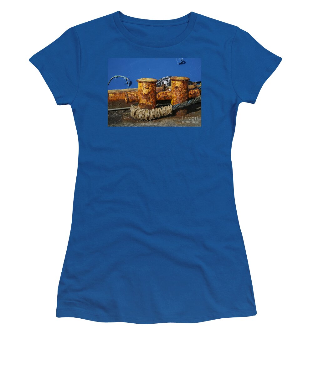 Blue Women's T-Shirt featuring the photograph Colorful dock by Patricia Hofmeester