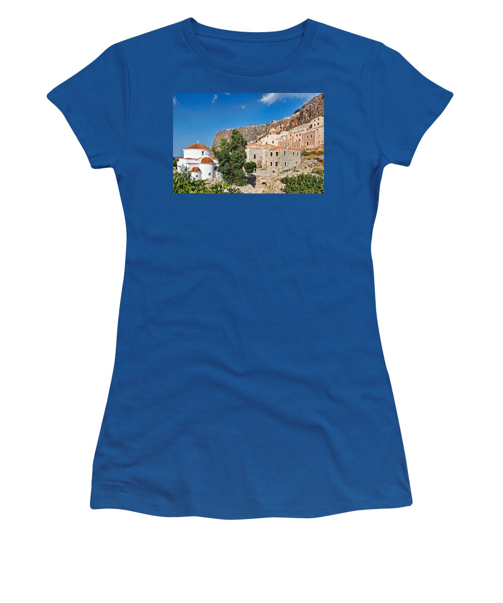 Ancient Women's T-Shirt featuring the photograph Monemvasia - Greece #1 by Constantinos Iliopoulos