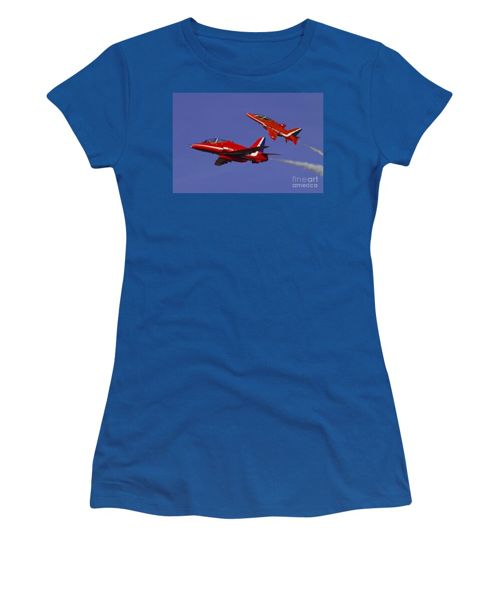 The Red Arrows Women's T-Shirt featuring the digital art Red Arrows by Airpower Art