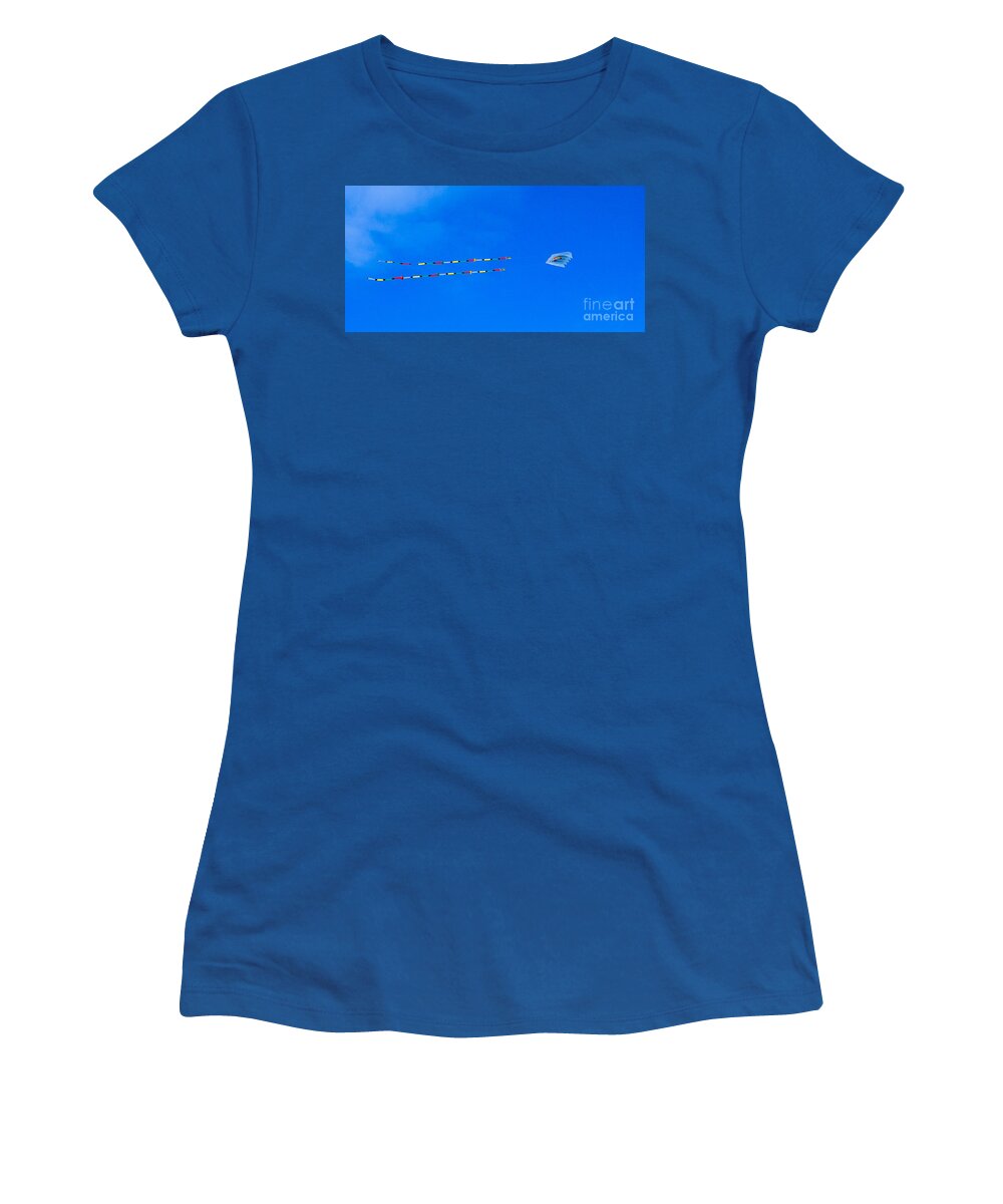 Kites Women's T-Shirt featuring the photograph Kites on Ice #2 by Steven Ralser