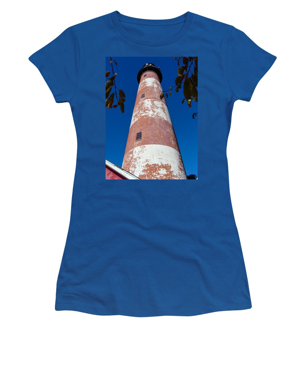 Lighthouse Women's T-Shirt featuring the photograph Assateague Lighthouse by Stacy Abbott