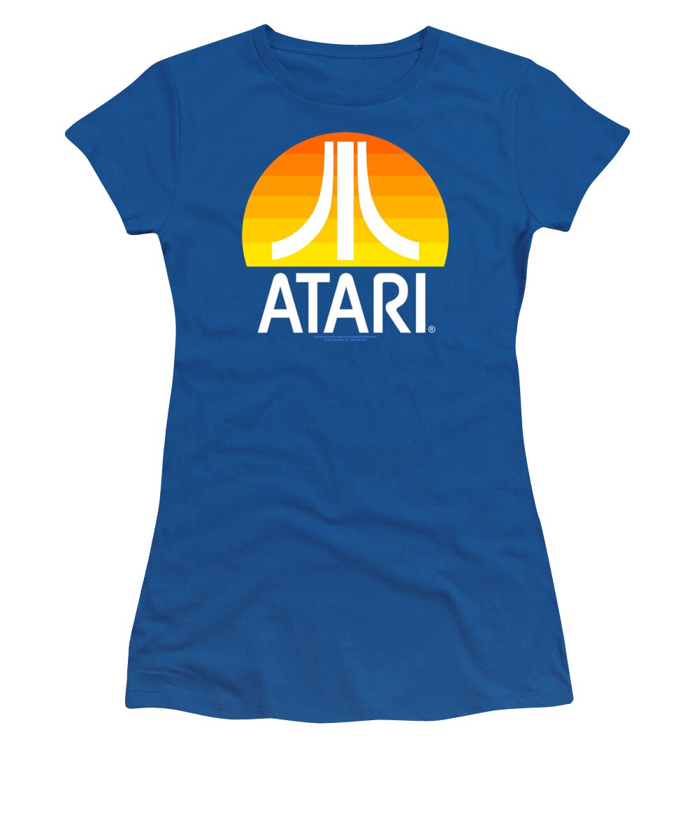  Women's T-Shirt featuring the digital art Atari - Sunrise Clean by Brand A