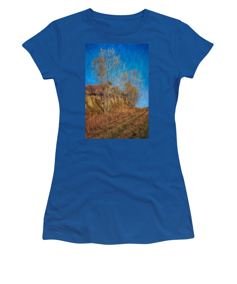 Autumn Women's T-Shirt featuring the photograph Autumn Bluff Painted by Nikolyn McDonald