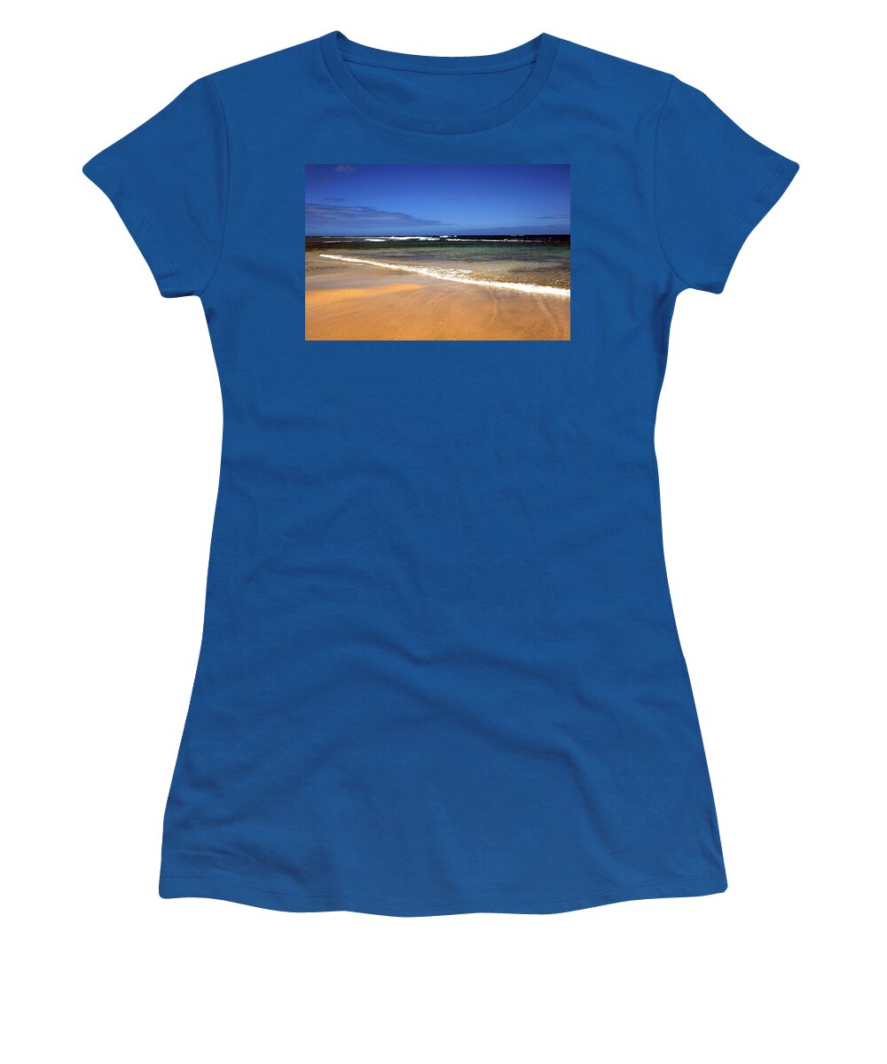 Landscape Women's T-Shirt featuring the photograph Beach of Gold by Richard Gehlbach