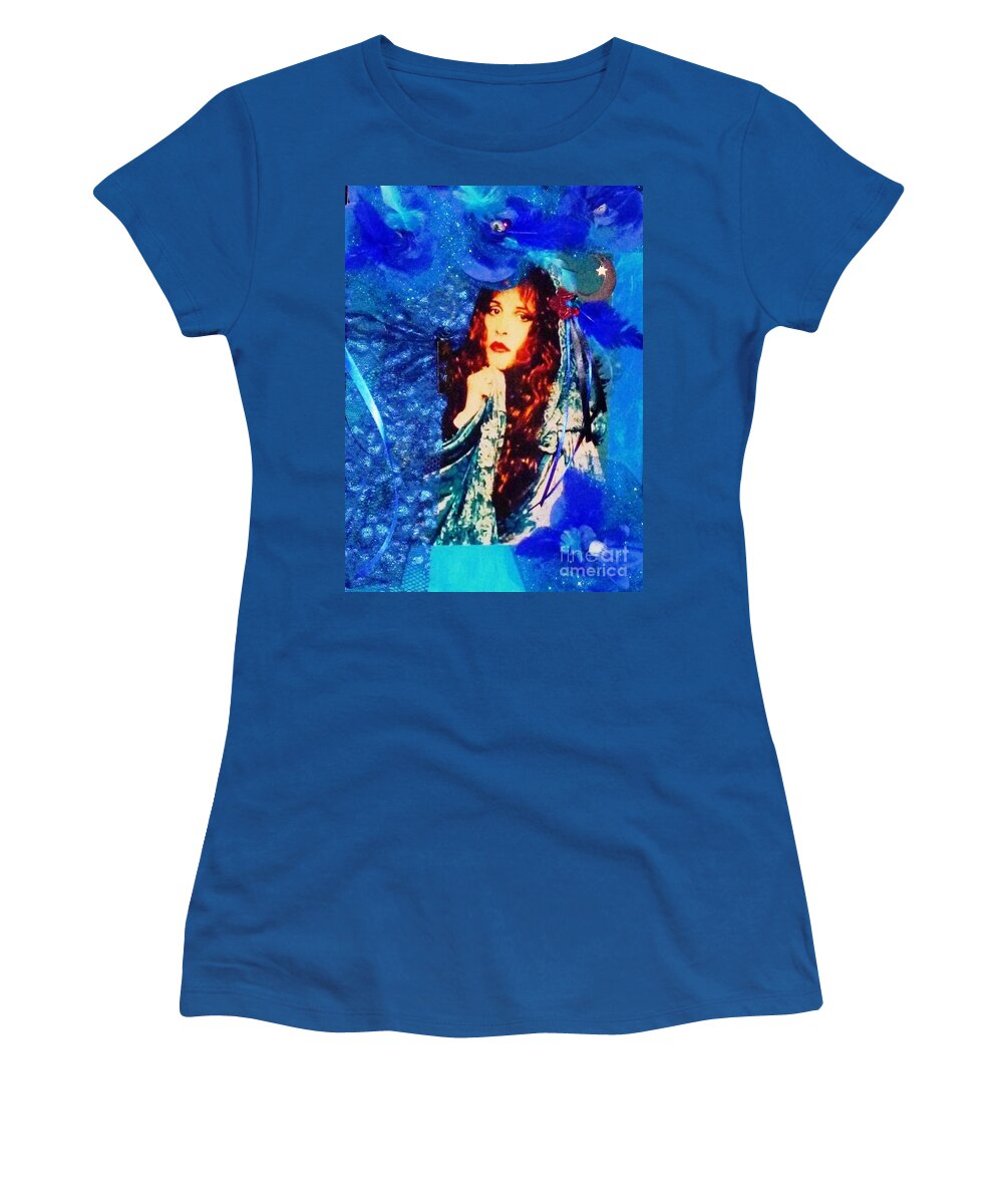 Stevie Nicks Women's T-Shirt featuring the painting BeWitched In Blue by Alys Caviness-Gober