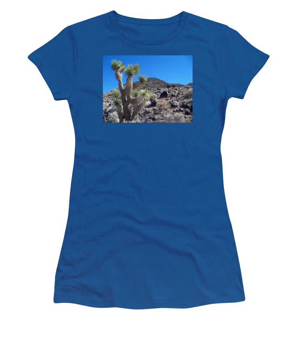 Landscape Women's T-Shirt featuring the photograph Black Mountain Yucca by Alan Socolik