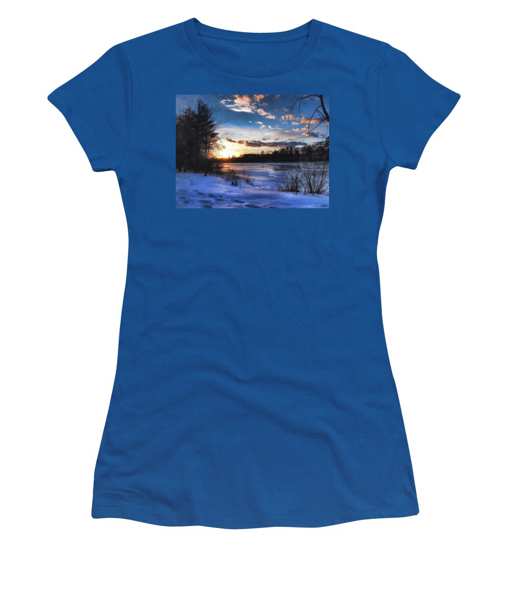 Weather Women's T-Shirt featuring the photograph Blue Ice by Joann Vitali