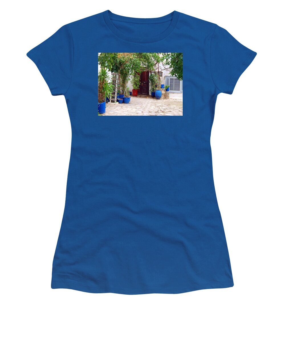 Blue Pots Women's T-Shirt featuring the photograph Blue Pots by Ellen Henneke