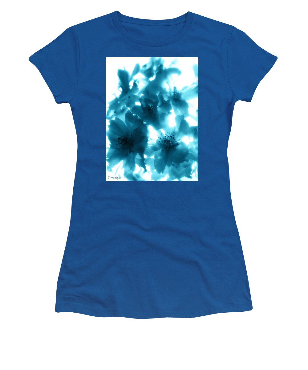 Flowers Women's T-Shirt featuring the photograph Blue Sunlight Fusion by Joseph Hedaya