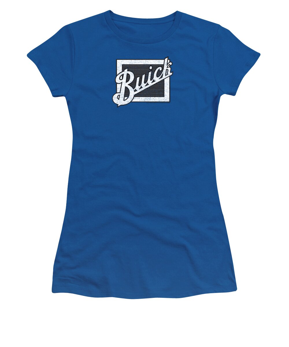 Buick Women's T-Shirt featuring the digital art Buick - Distressed Emblem by Brand A