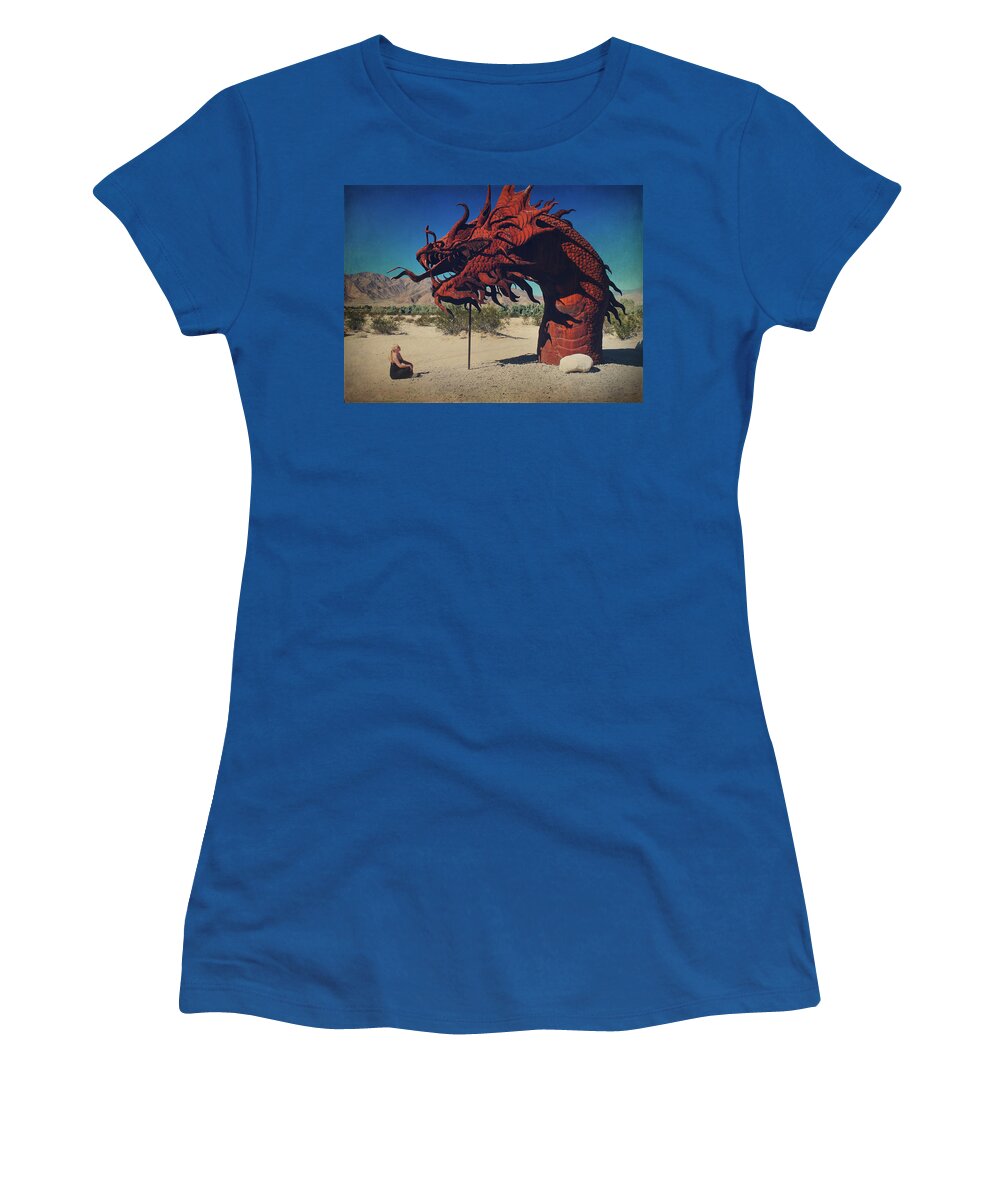 Galleta Meadows Women's T-Shirt featuring the photograph Calmly Facing Down My Demon by Laurie Search
