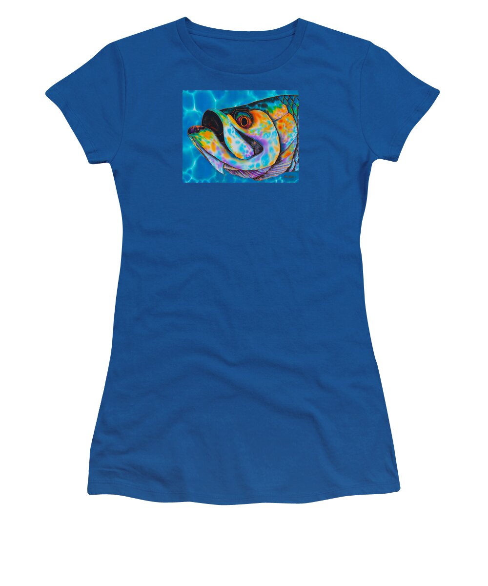  Gamefish Women's T-Shirt featuring the tapestry - textile Caribbean Tarpon Fish by Daniel Jean-Baptiste