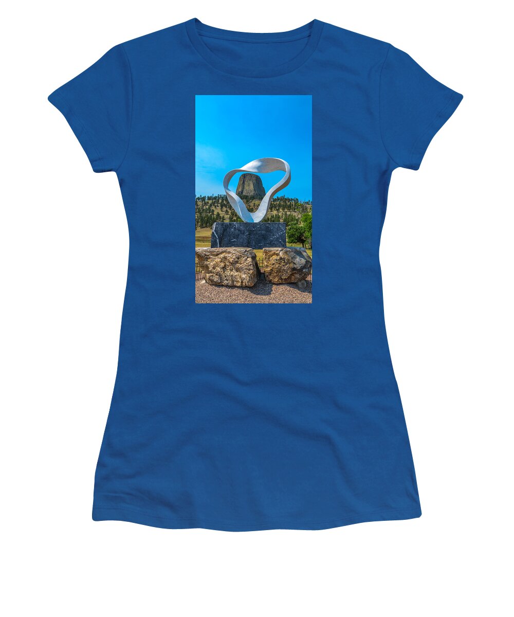 Devils Tower Women's T-Shirt featuring the photograph Circle of Sacred Smoke by Gales Of November