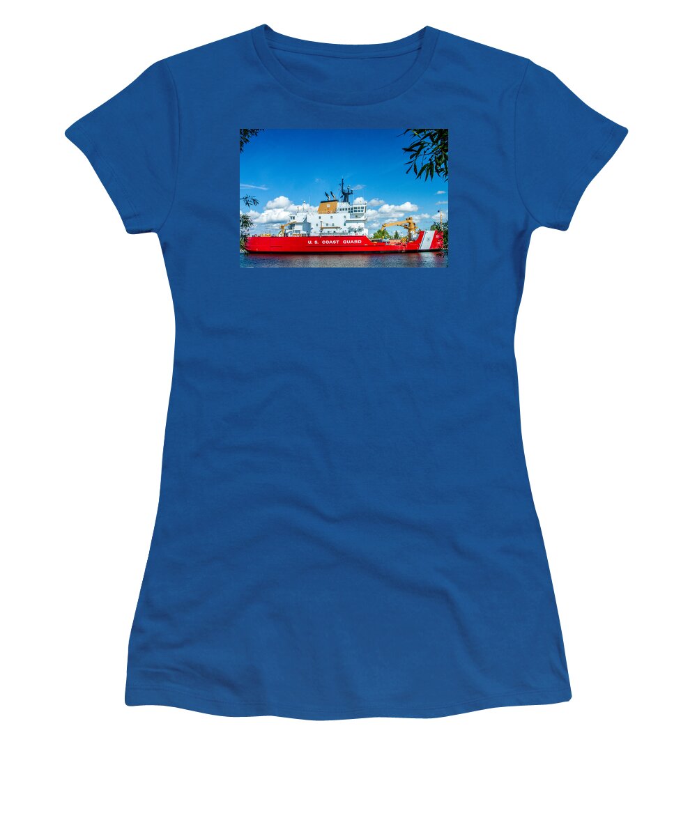 Coast Guard Women's T-Shirt featuring the photograph Coast Guard Cutter Mackinaw by Bill Gallagher