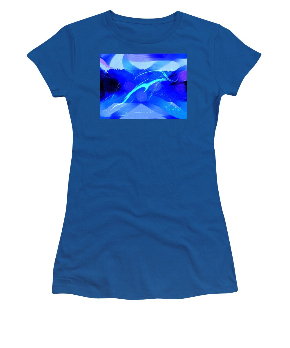 Dolphin Women's T-Shirt featuring the digital art Dolphin Abstract - 1 by Kae Cheatham