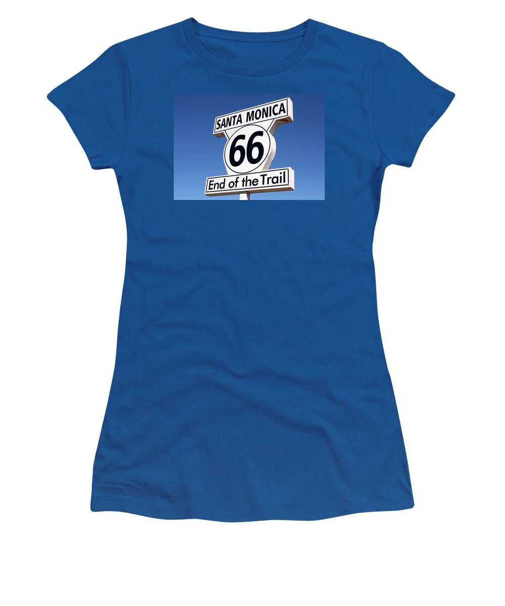 Santa Monica Women's T-Shirt featuring the photograph End Of The Road by David Nicholls