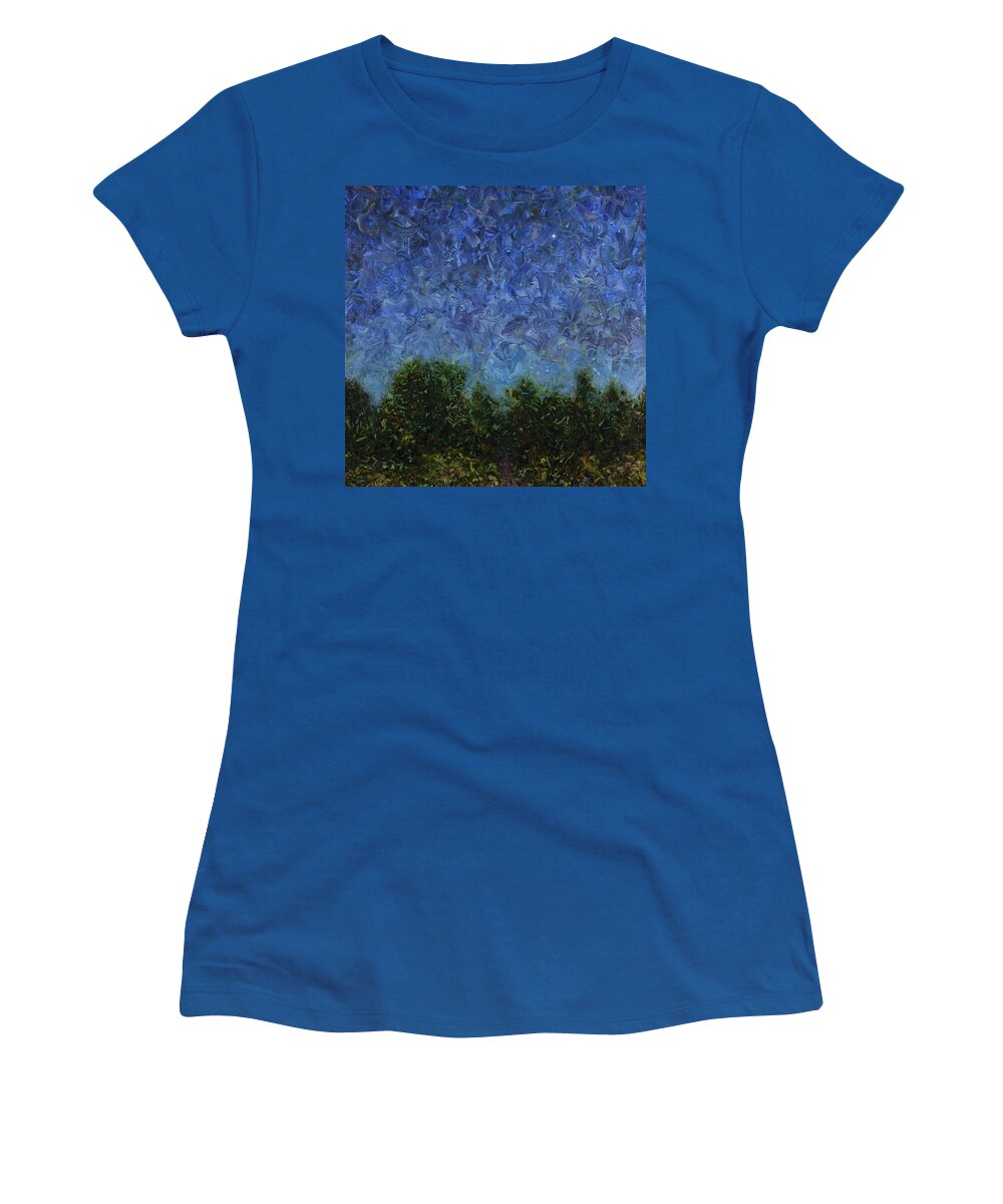 Square Women's T-Shirt featuring the painting Evening Star - Square by James W Johnson