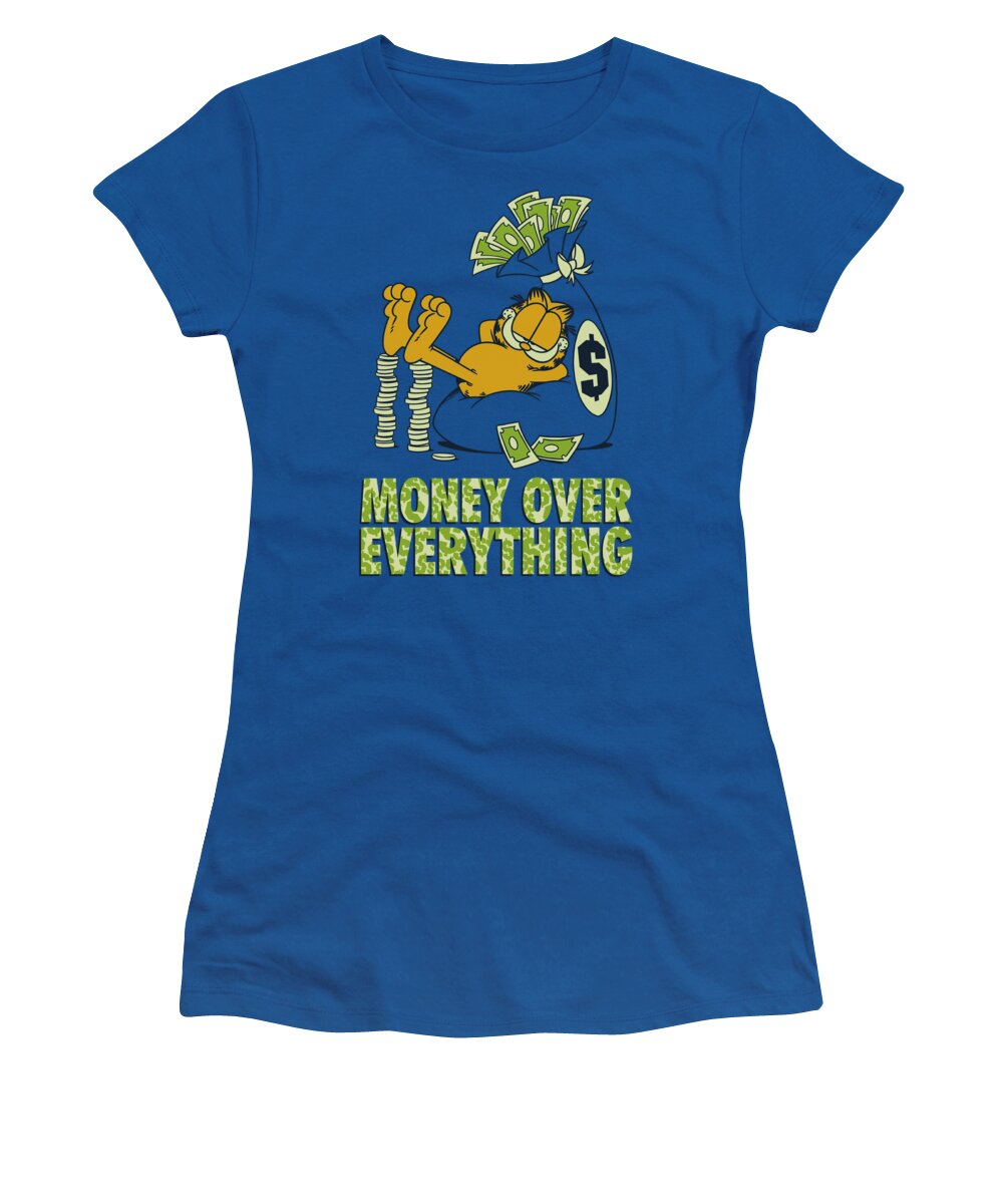 Garfield Women's T-Shirt featuring the digital art Garfield - Money Is Everything by Brand A