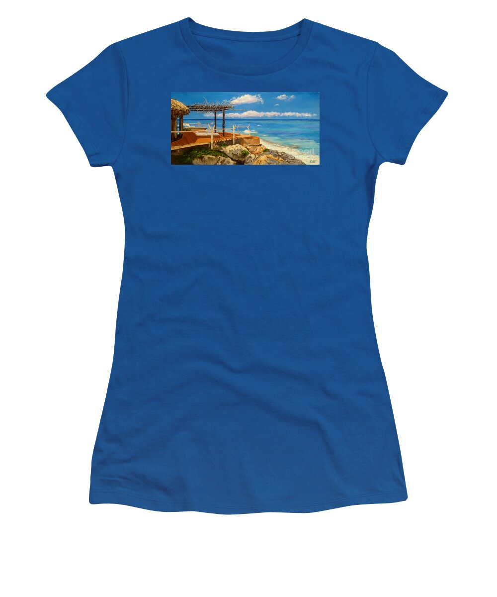 Beach Women's T-Shirt featuring the painting Getaway by Chad Berglund