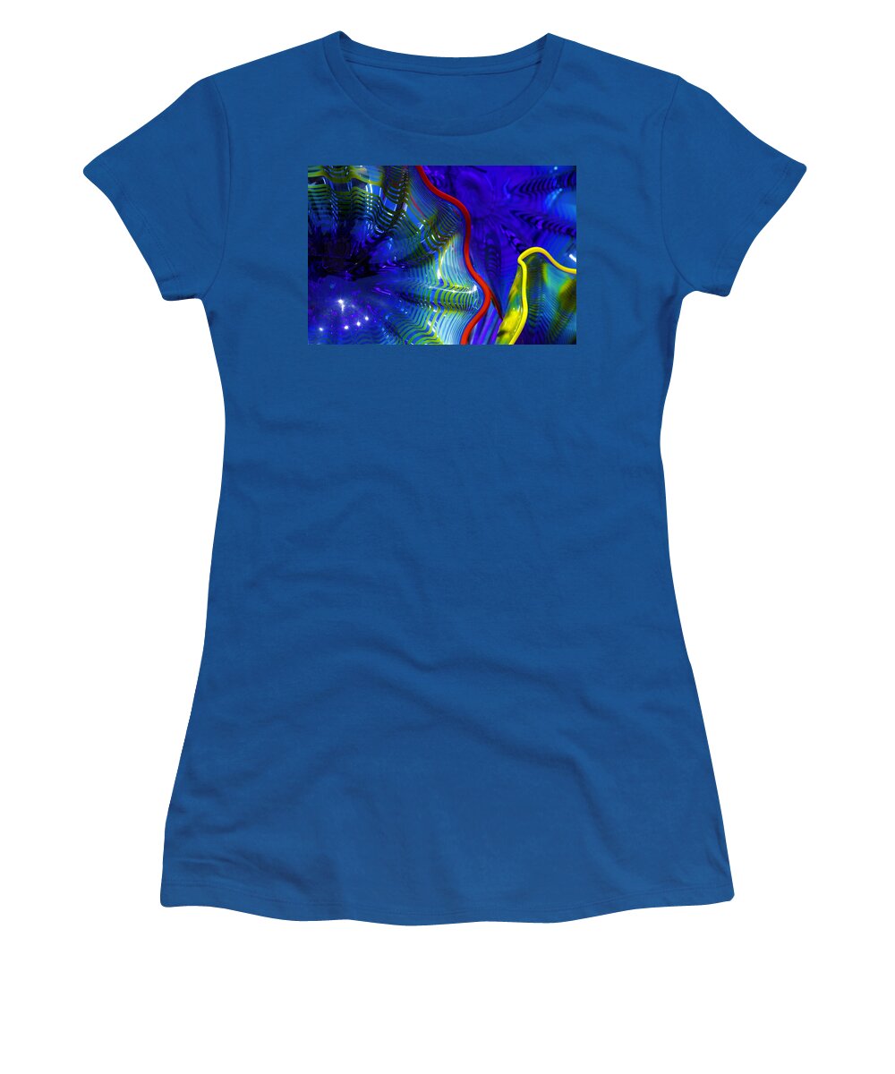  Women's T-Shirt featuring the photograph Glass Abstract One by Raymond Kunst