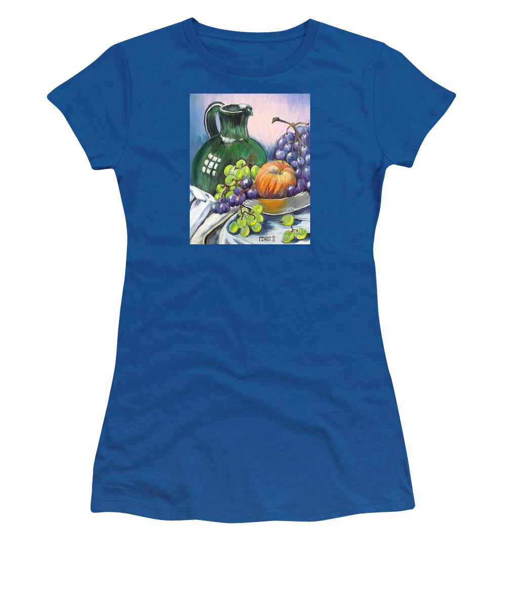 Plate Women's T-Shirt featuring the painting Grapes Galore by Marilyn McNish