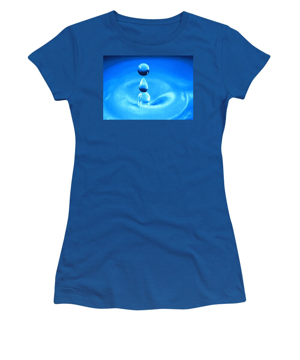 Water Women's T-Shirt featuring the painting H20 by SophiaArt Gallery
